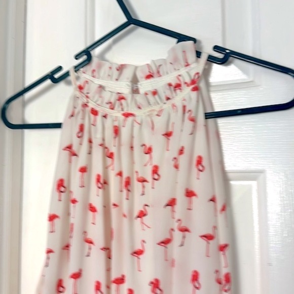 Women’s Be By Chetta B Flamingo Polyester White & Pink Maxi Dress Size 6 - Picture 5 of 12